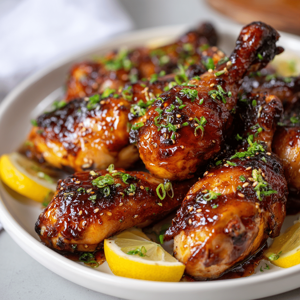 Honey Garlic Glazed Chicken Drumsticks Recipe - Recipe Image
