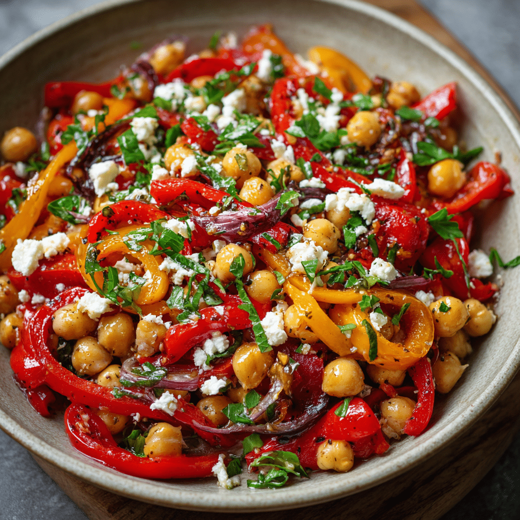 Chickpea & Roasted Pepper Salad Recipe - Recipe Image