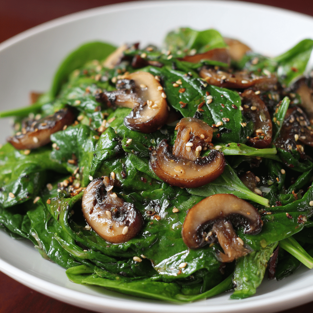 Warm Spinach & Mushroom Salad Recipe - Recipe Image