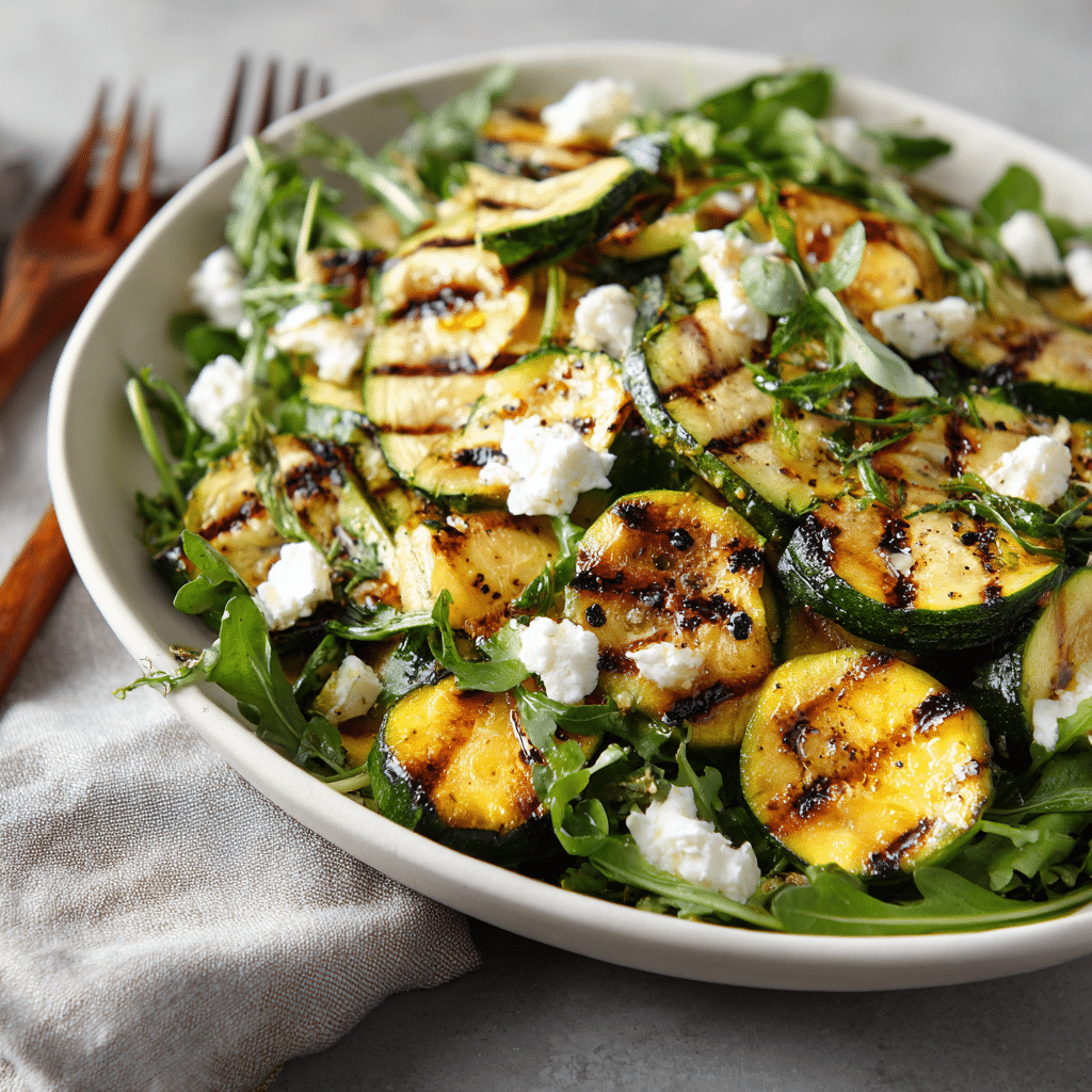 Grilled Zucchini & Goat Cheese Salad Recipe - Recipe Image
