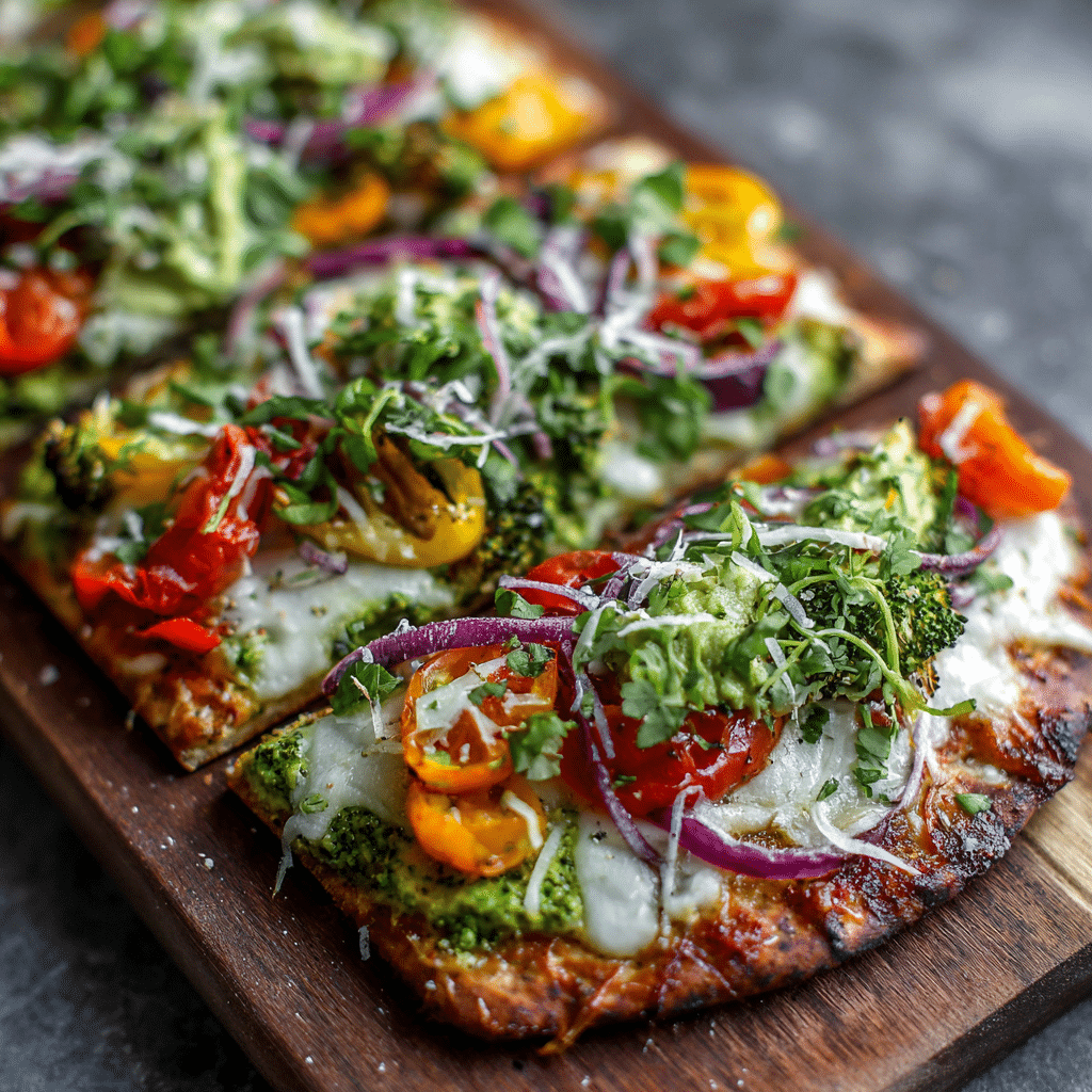 Loaded Veggie Flatbread Recipe - Recipe Image