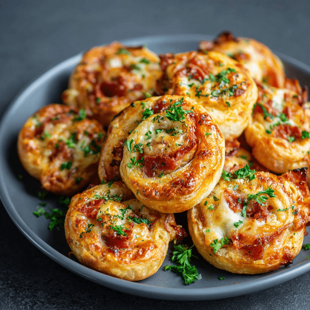 Puff Pastry Pizza Pinwheels Recipe - Recipe Image