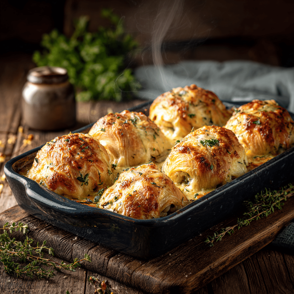 Cheesy Baked Chicken Rolls Recipe - Recipe Image