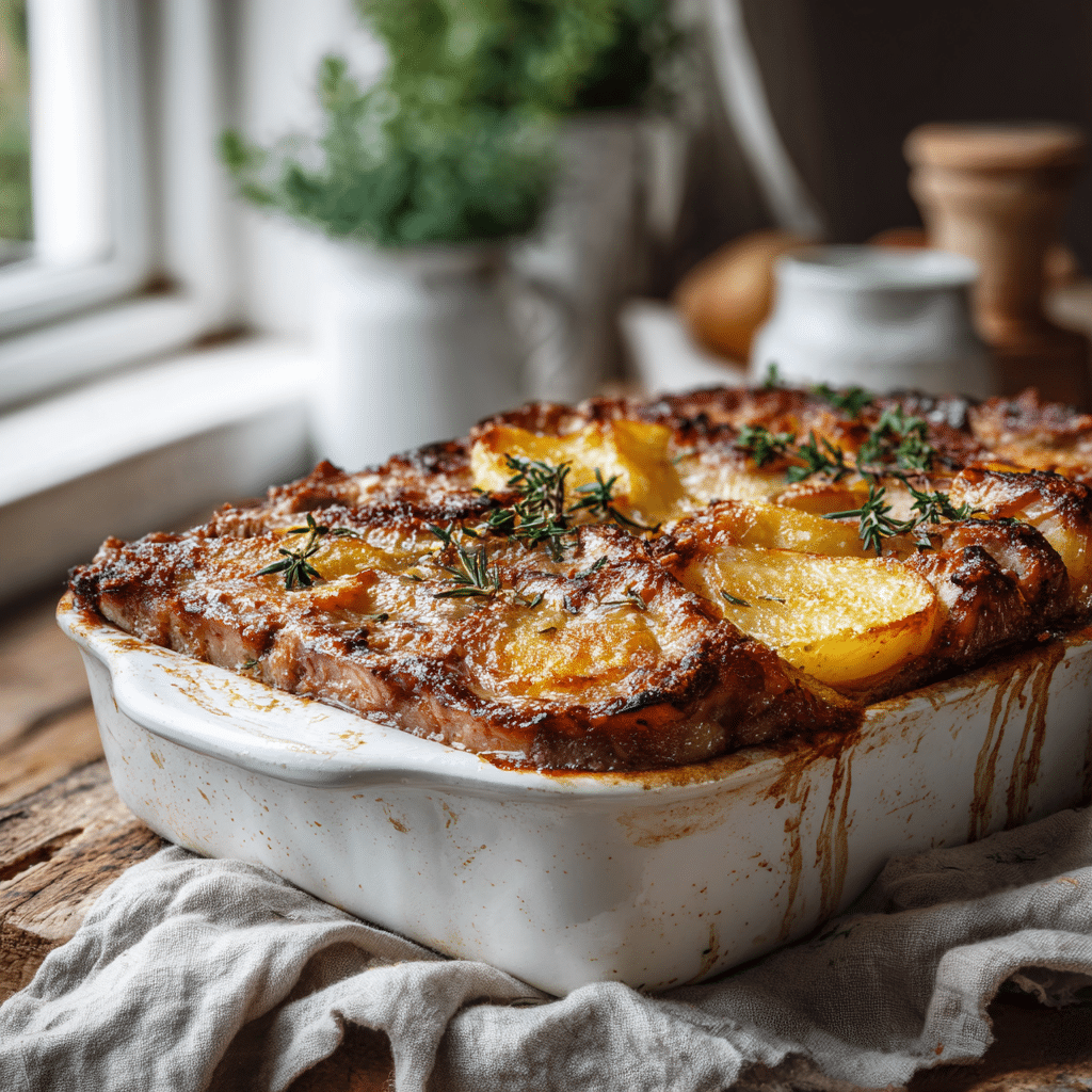 Baked Meat & Potato Casserole Recipe - Recipe Image
