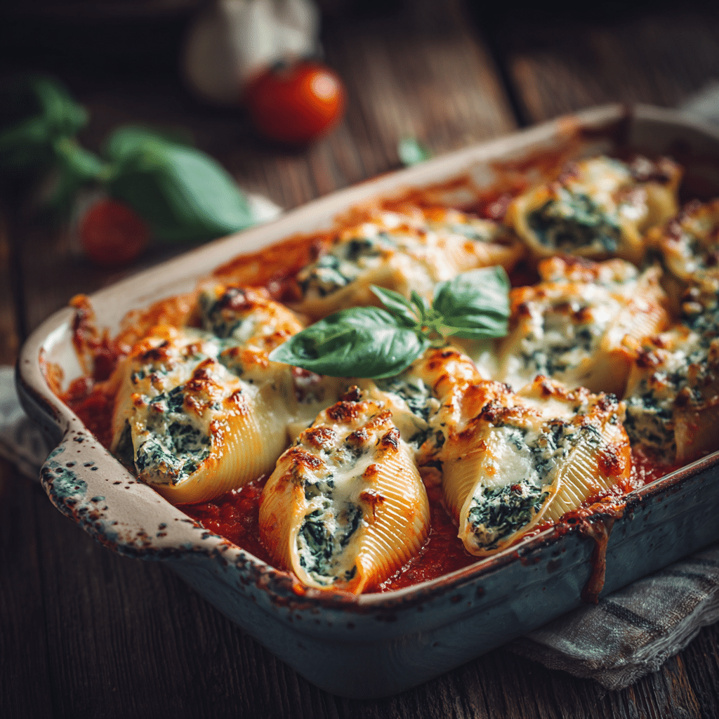 Spinach & Cheese Stuffed Shells Recipe - Recipe Image