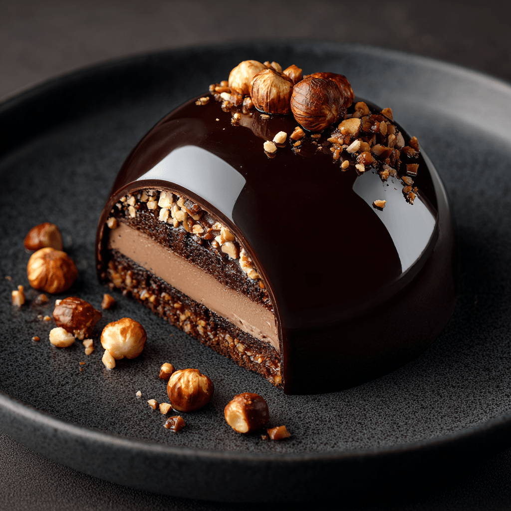 Chocolate Hazelnut Dome Cake Recipe - Recipe Image