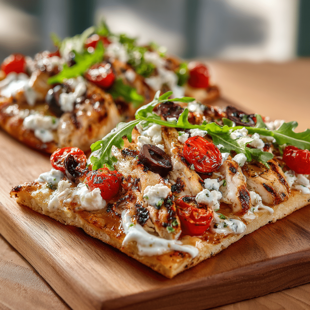 Mediterranean Chicken Flatbread Recipe - Recipe Image