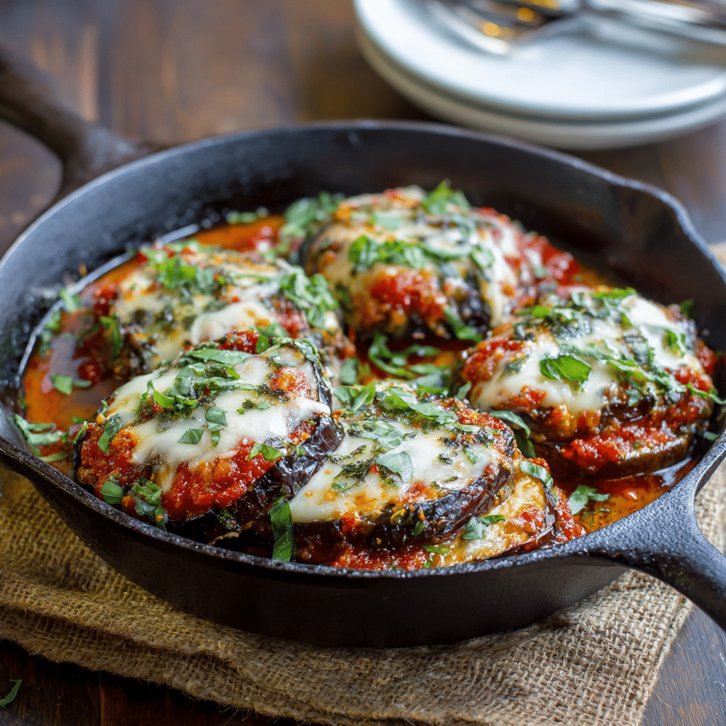Spicy Baked Eggplant Parmesan Recipe - Recipe Image