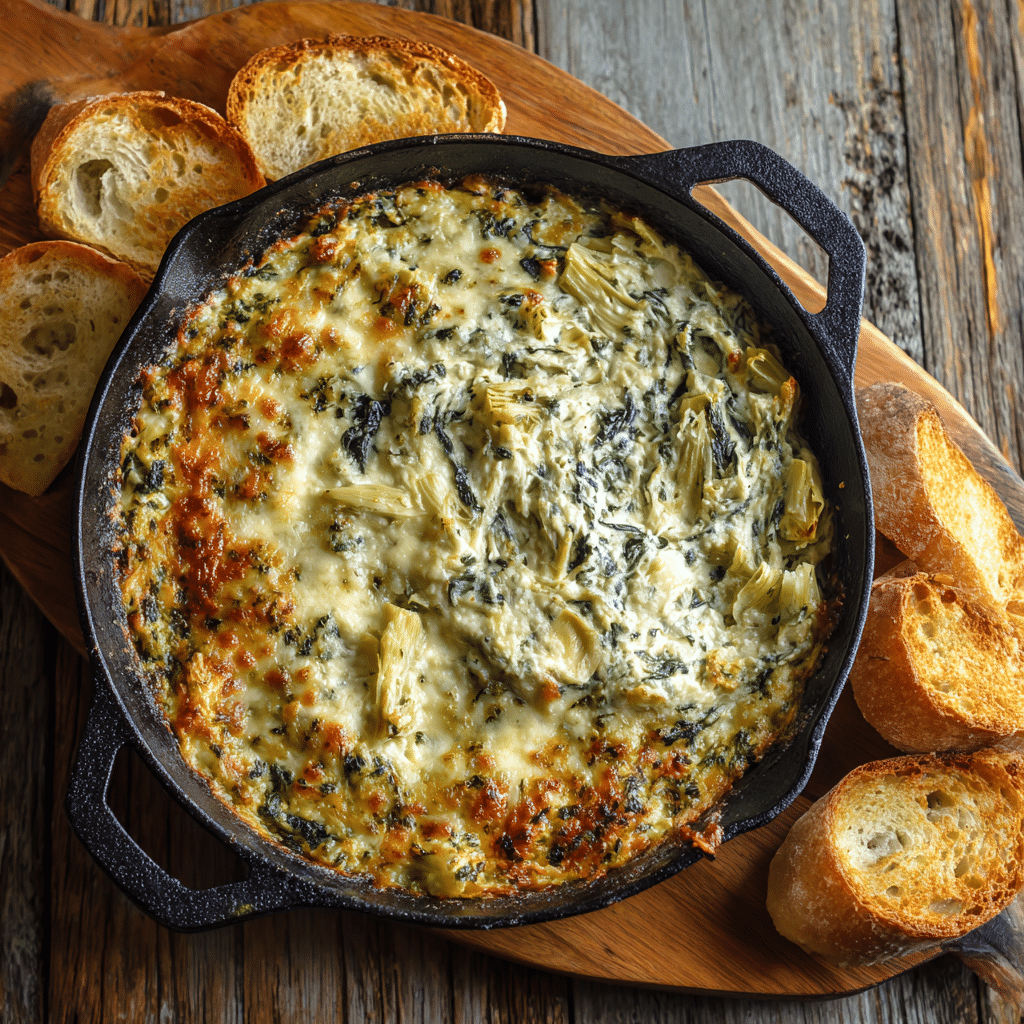 Baked Cheesy Spinach & Artichoke Dip Recipe - Recipe Image