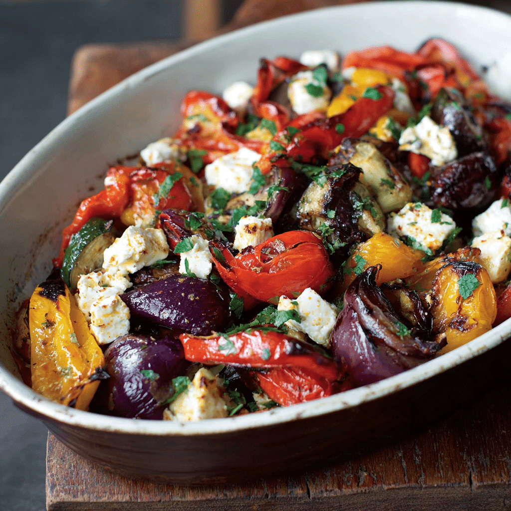 Oven-Roasted Mediterranean Vegetables with Feta Recipe - Recipe Image