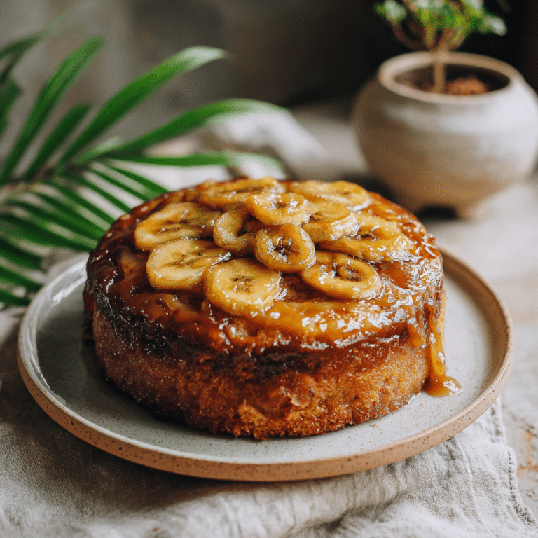 Upside-Down Banana Caramel Cake Recipe