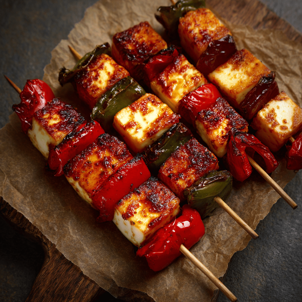 Roasted Pepper & Halloumi Skewers Recipe - Recipe Image