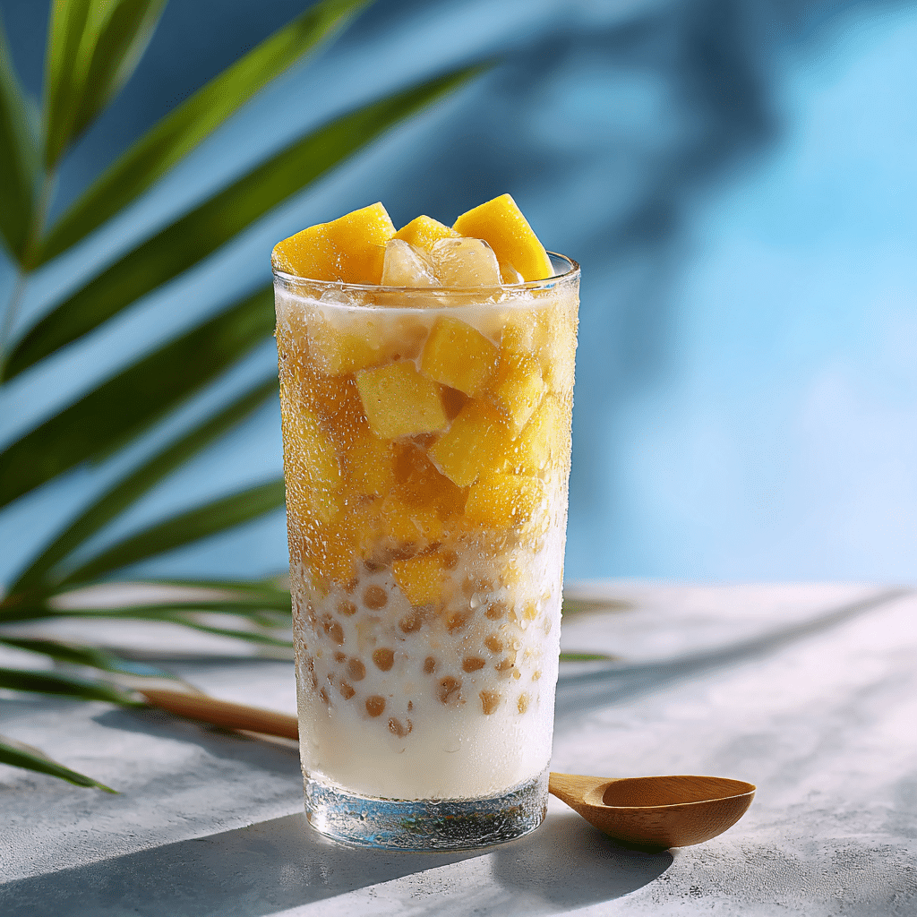 Mango Coconut Sago Drink Recipe