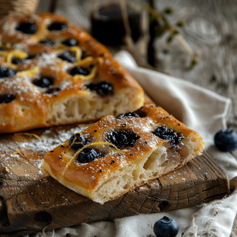 Sourdough Blueberry Lavender Focaccia Bread Recipe