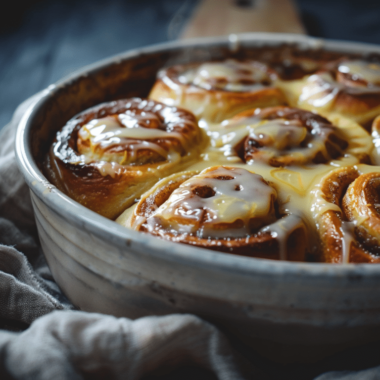 Sourdough Lemon Glazed Cinnamon Rolls Recipe