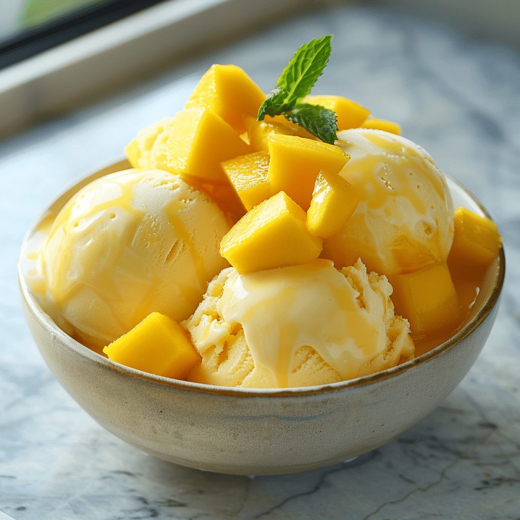 Mango Vanilla Ice Cream Bowl Recipe