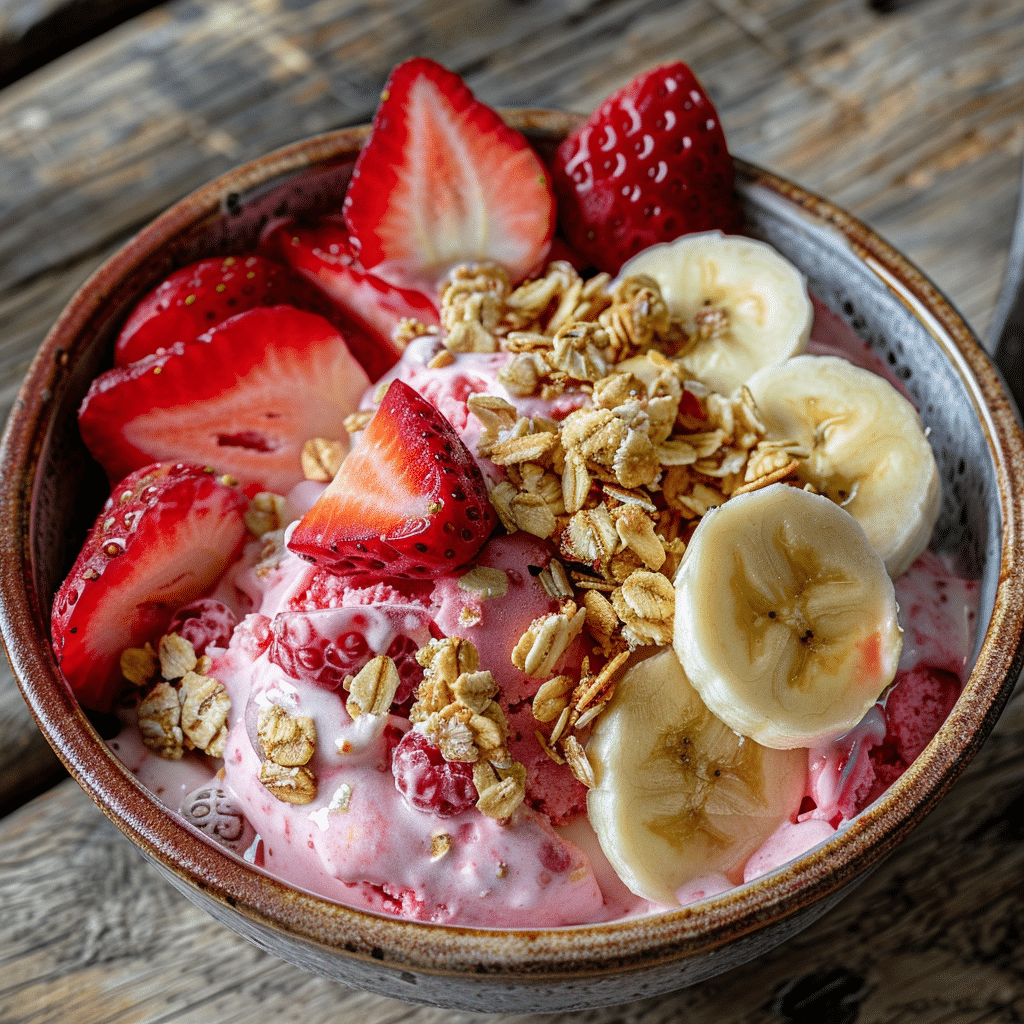 Strawberry Banana Ice Cream Bowl