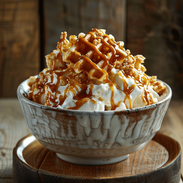 Waffle Ice Cream Dessert Bowl Recipe