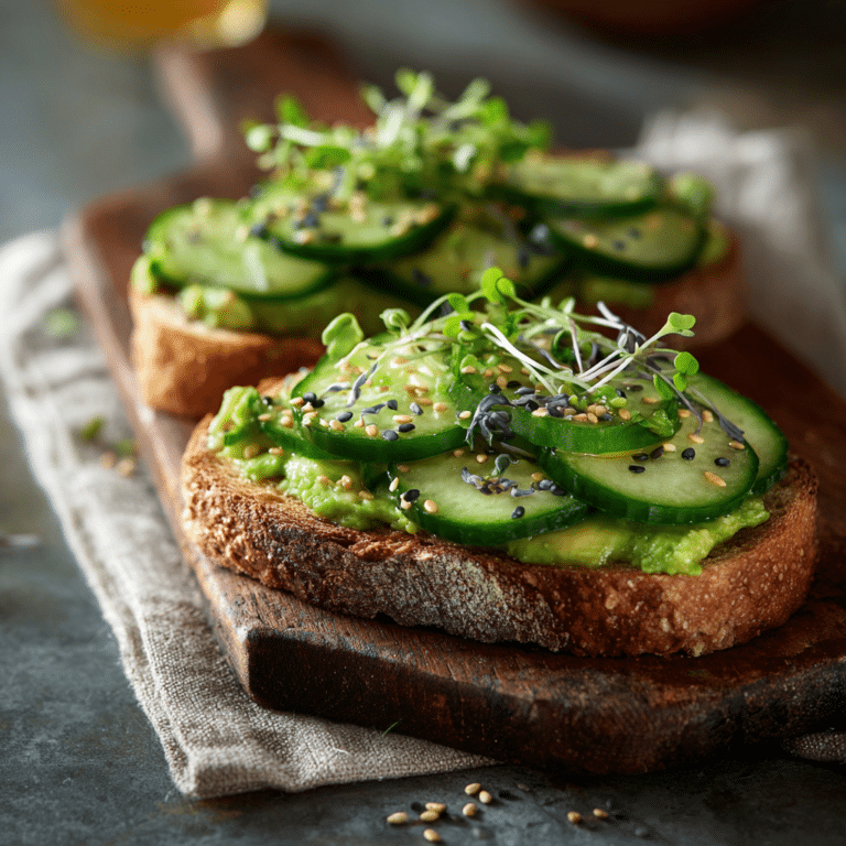 Creamy Avocado Cucumber Toast Recipe