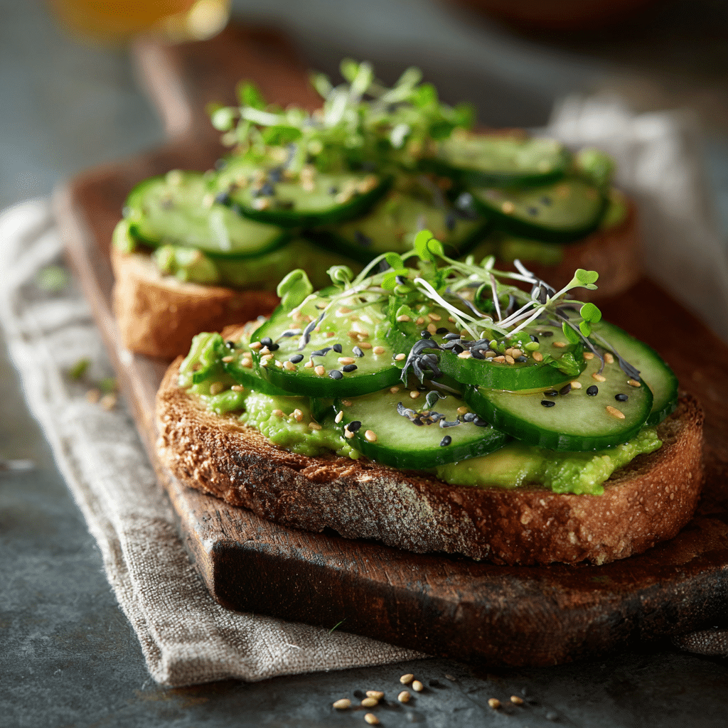 Creamy Avocado Cucumber Toast Recipe