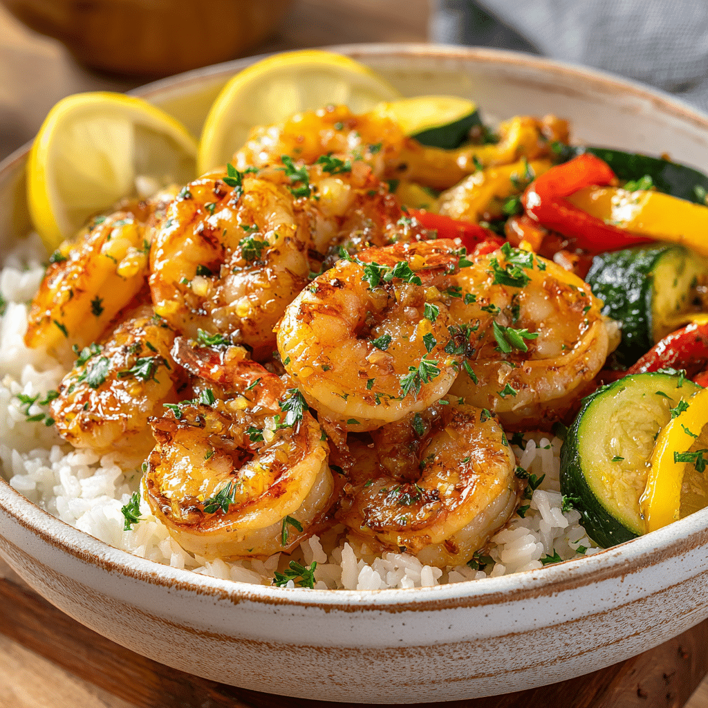 Lemon Garlic Shrimp Bowl Recipe