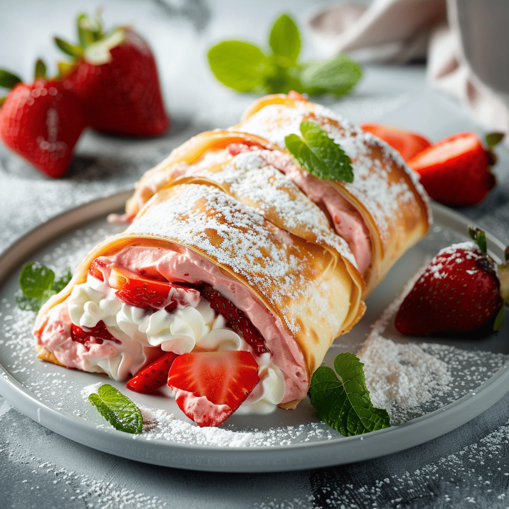 Strawberry Cream Wrap Recipe - Recipe Image