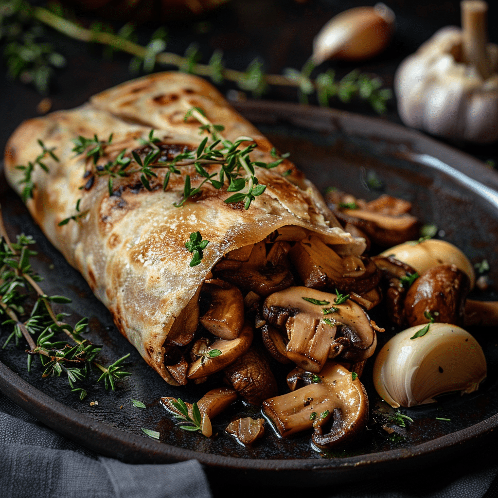 Garlic Mushroom Wrap Recipe - Recipe Image