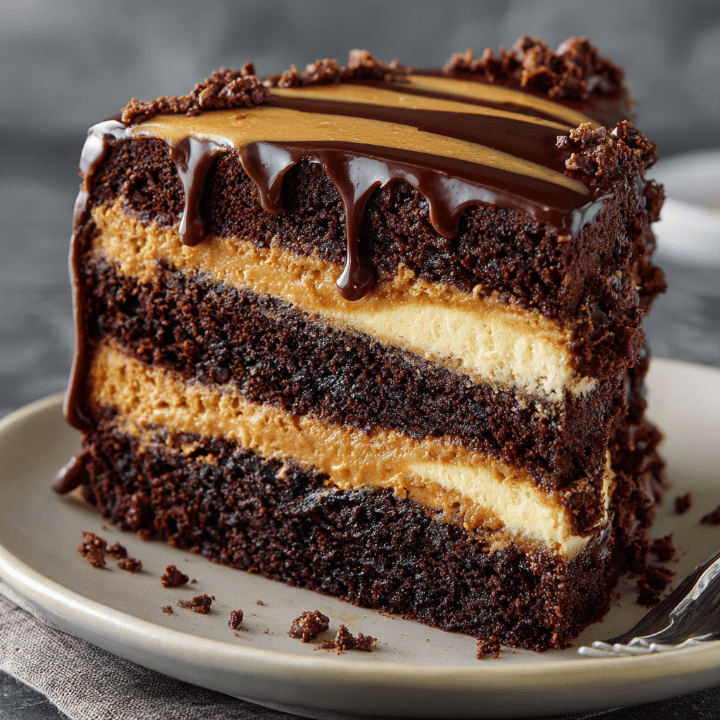 Chocolate Peanut Butter Swirl Cake: Decadent Layers Recipe - Recipe Image