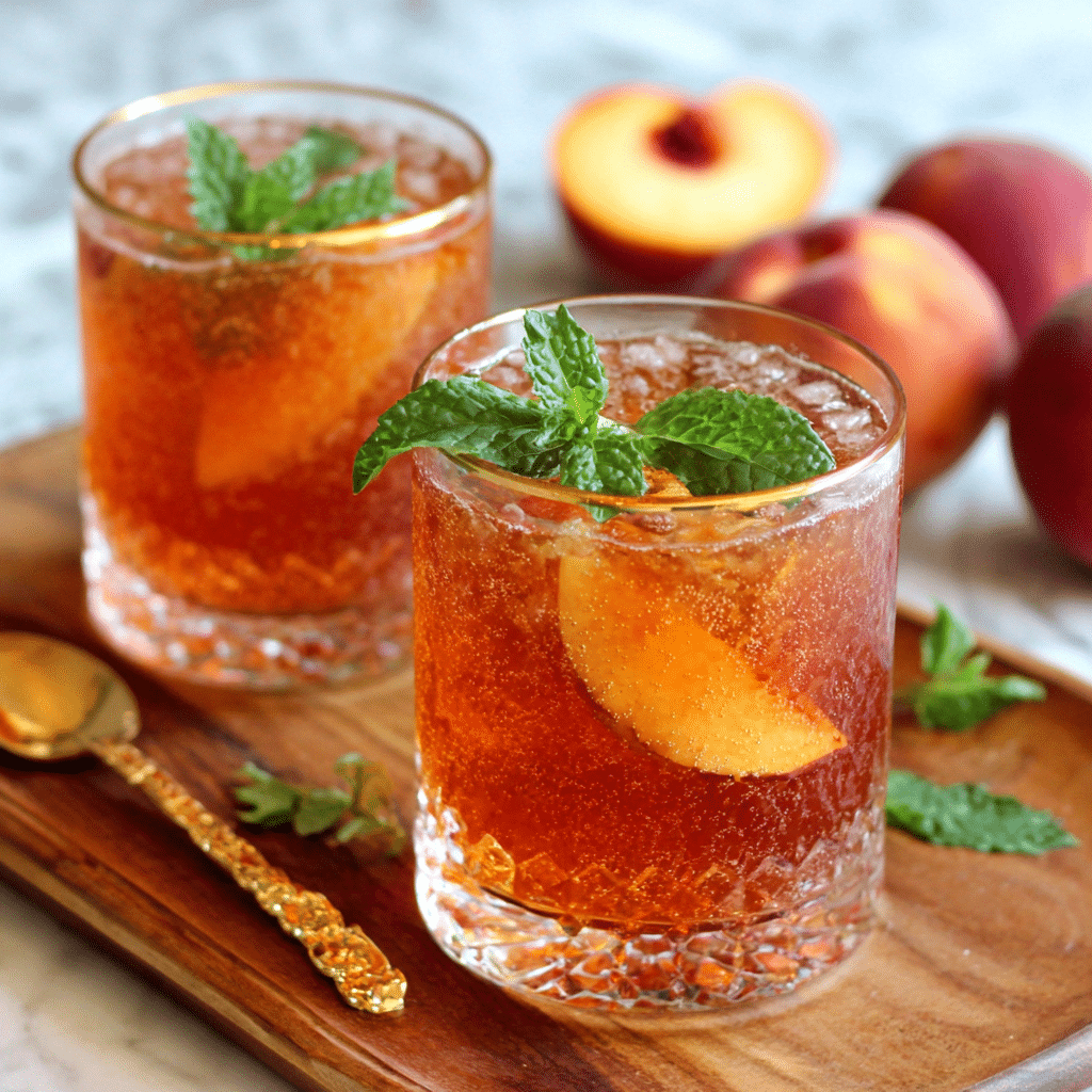 Peach Iced Tea Bliss: Fruity & Elegant Drink