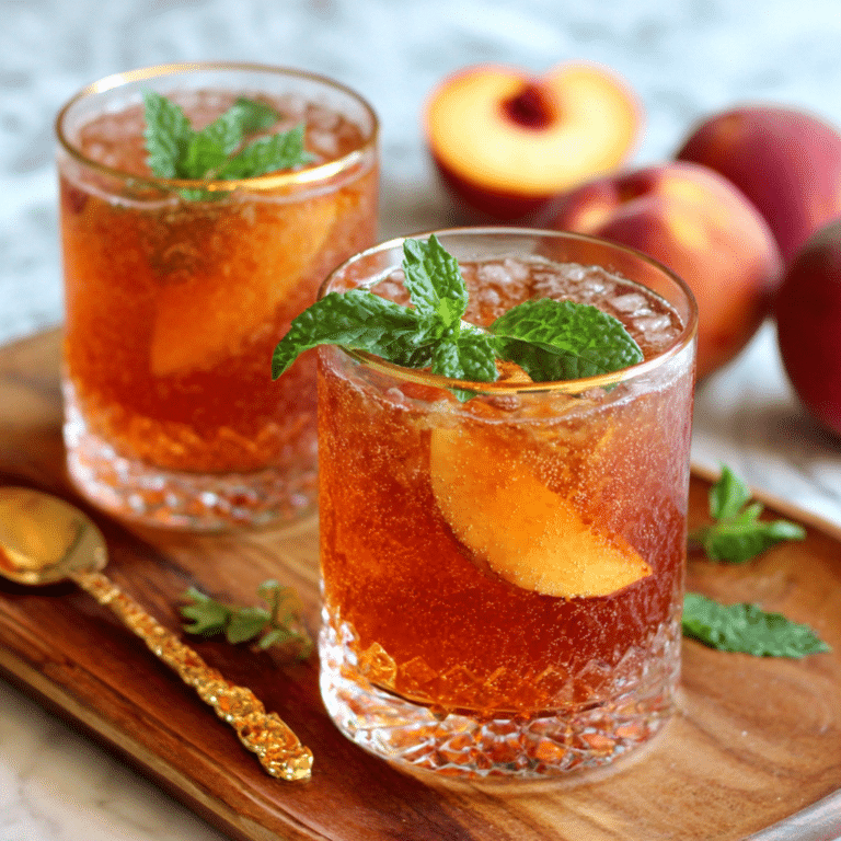Peach Iced Tea Bliss: Fruity & Elegant Drink
