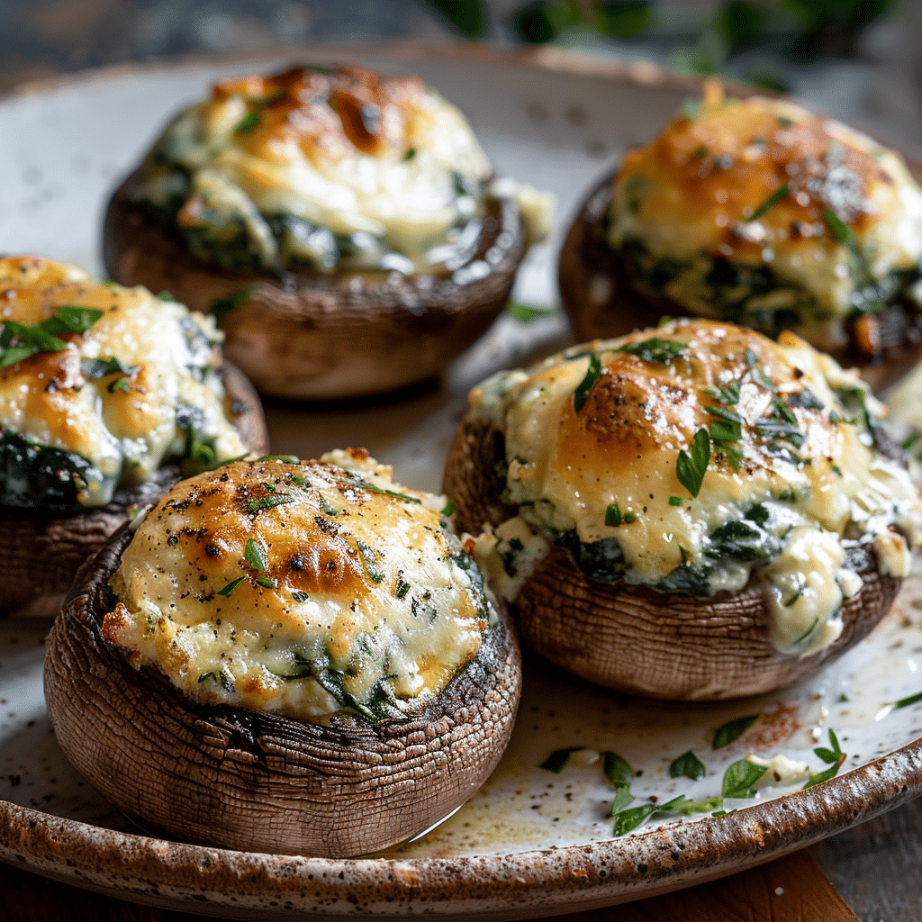 Spinach and Feta Stuffed Mushrooms Recipe