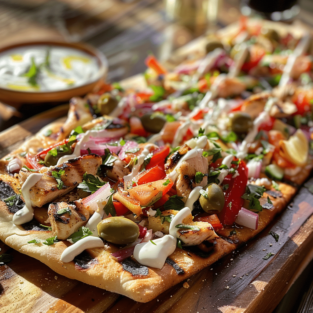 Mediterranean Chicken Flatbread Recipe