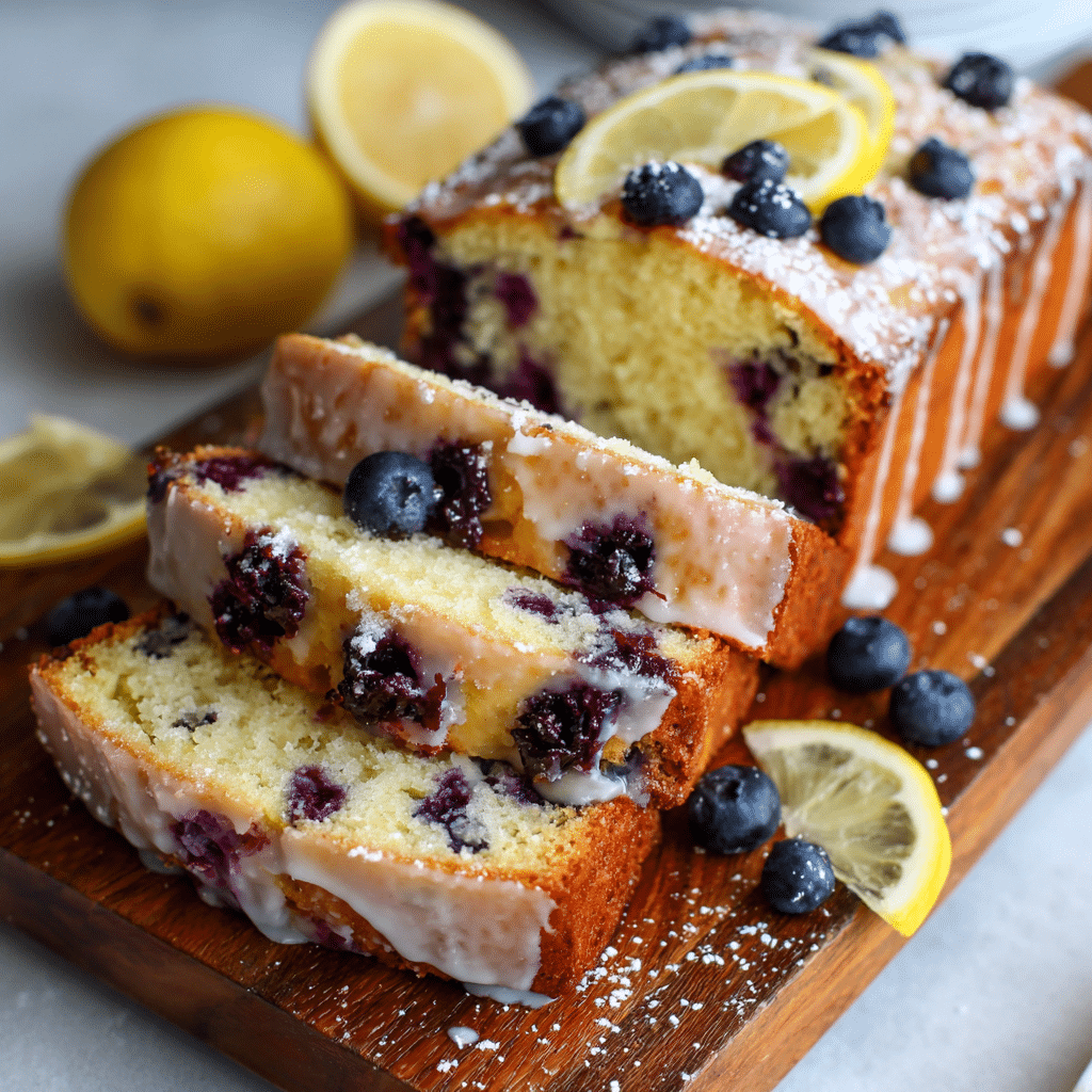 Lemon Blueberry Loaf Cake Recipe - Recipe Image