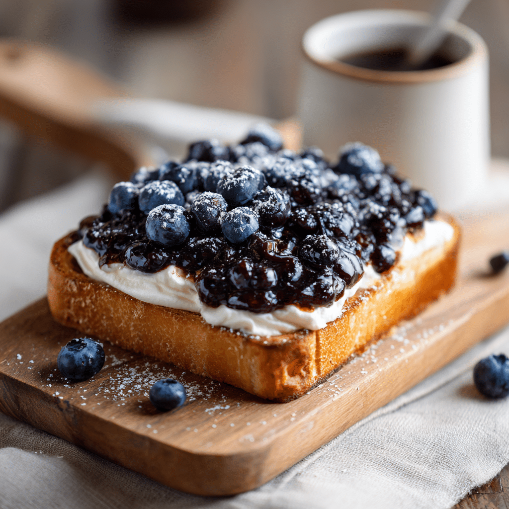 Blueberry Cream Cheese Toast Recipe - Recipe Image
