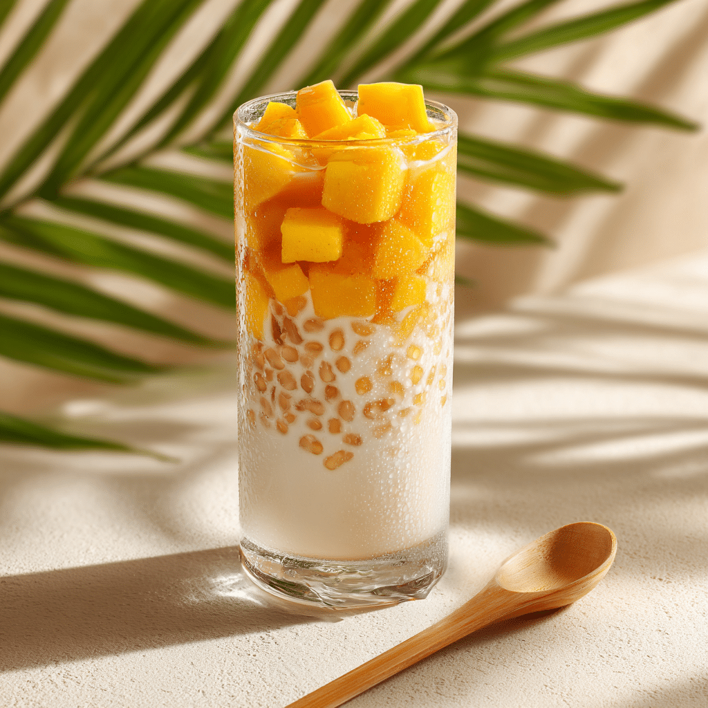 Mango Coconut Sago Drink Recipe - Recipe Image