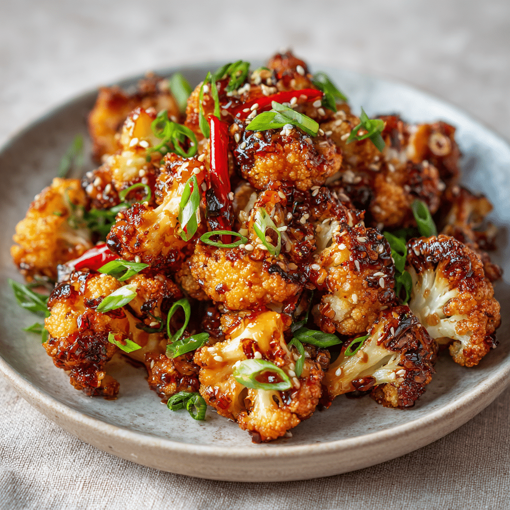 Spicy Honey Garlic Cauliflower Bites Recipe - Recipe Image