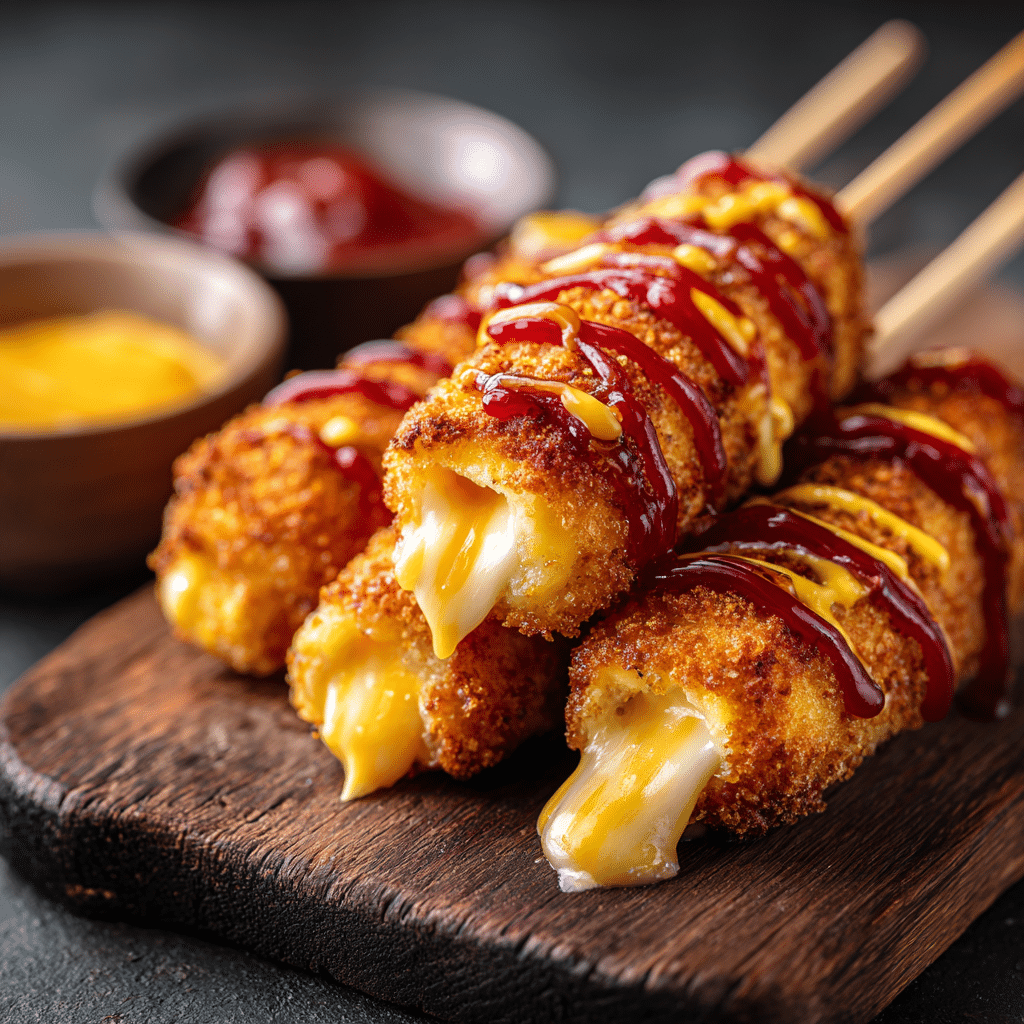 Cheesy Korean Corn Dogs (Street Style) Recipe - Recipe Image