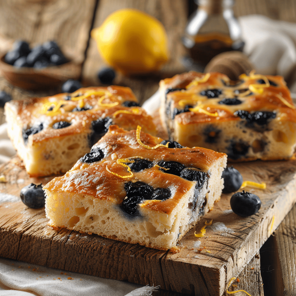 Sourdough Blueberry Lavender Focaccia Bread Recipe - Recipe Image