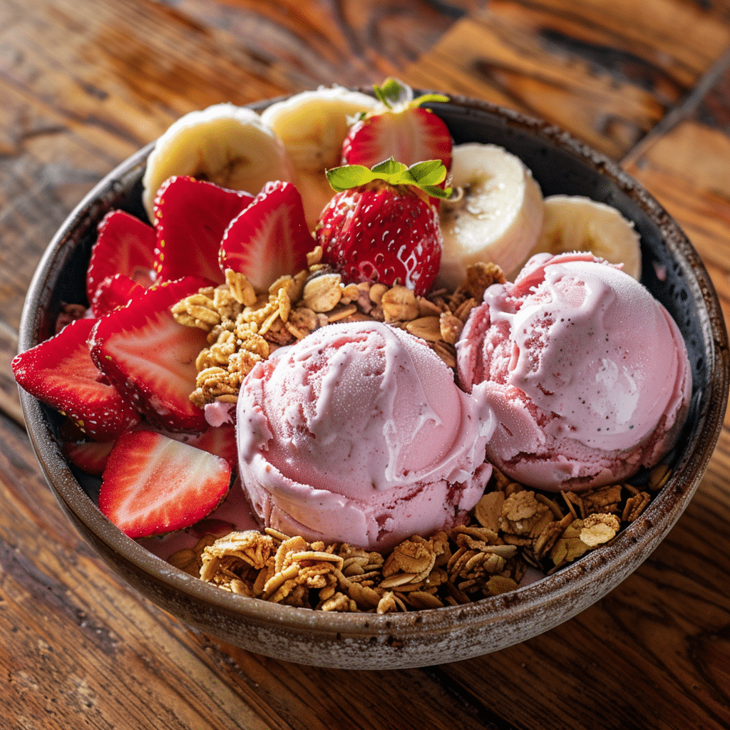 Strawberry Banana Ice Cream Bowl - Recipe Image