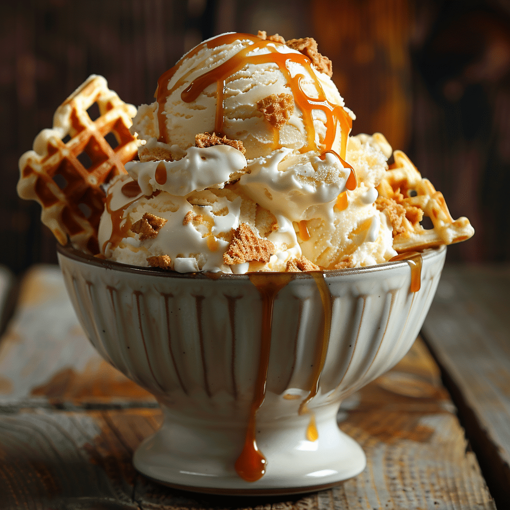 Waffle Ice Cream Dessert Bowl Recipe - Recipe Image