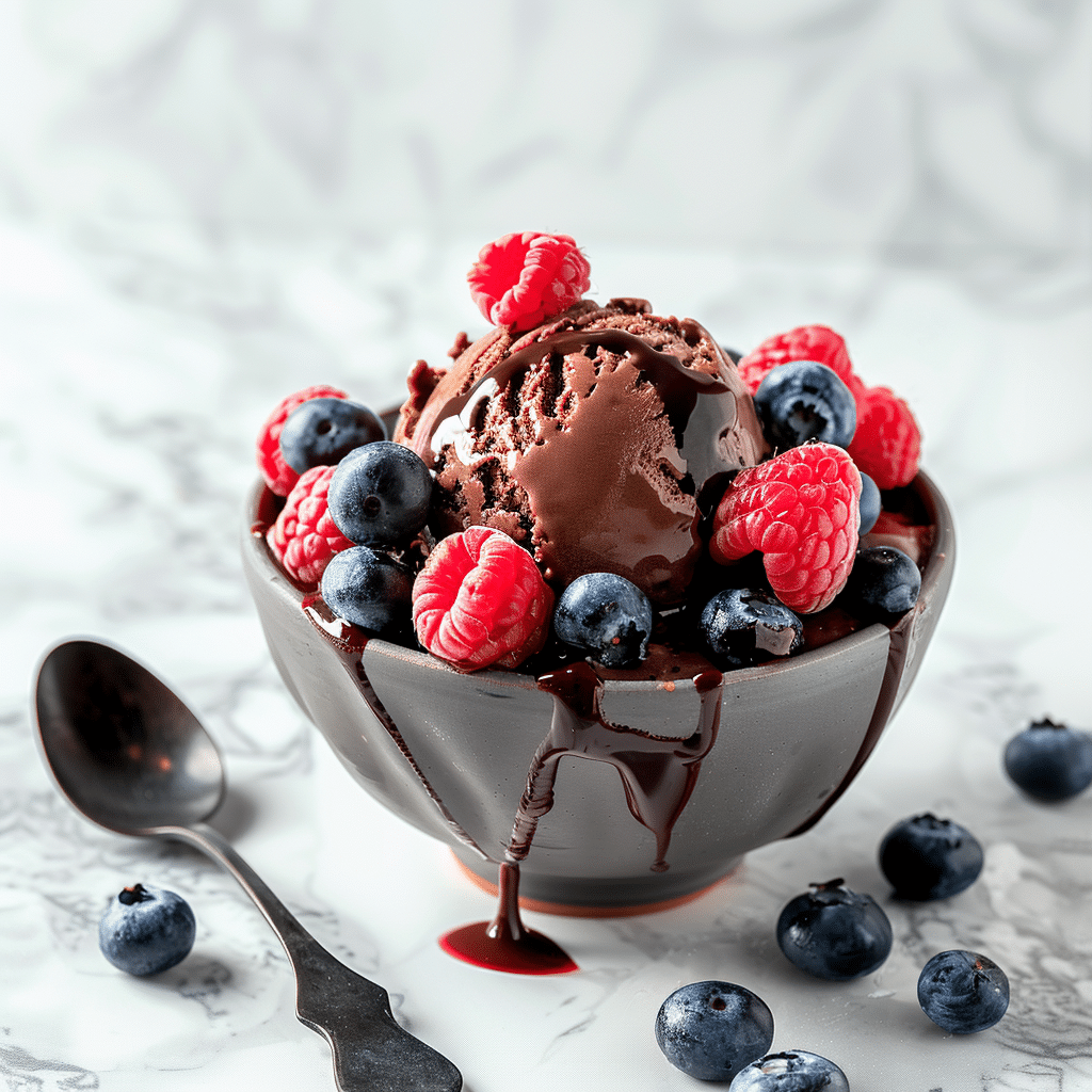 Berry Chocolate Ice Cream Bowl Recipe - Recipe Image