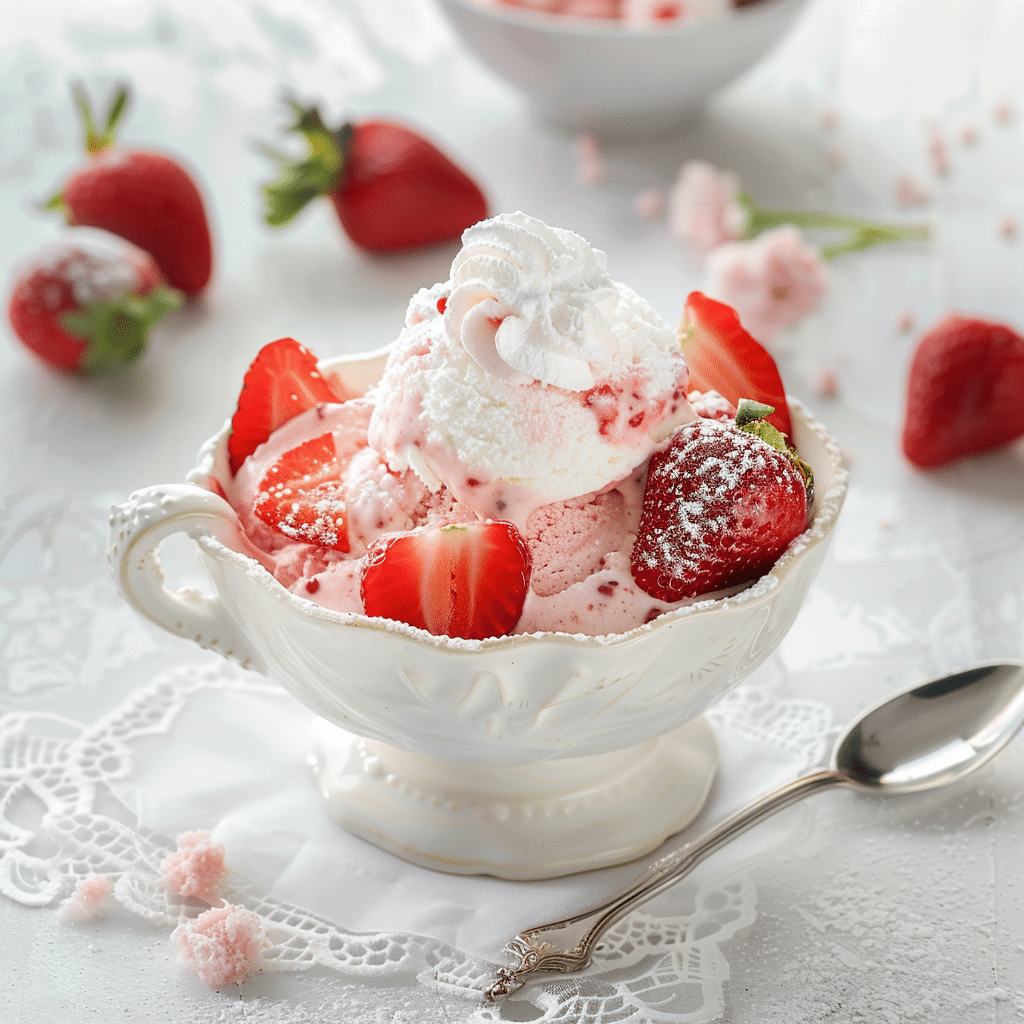 Strawberry Cream Dessert Bowl Recipe - Recipe Image