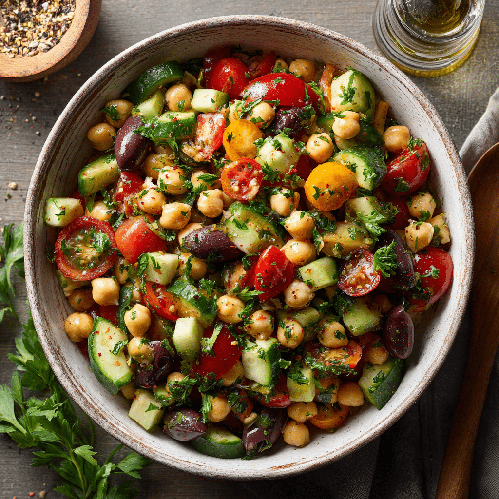 Mediterranean Chickpea Cucumber Salad Recipe - Recipe Image