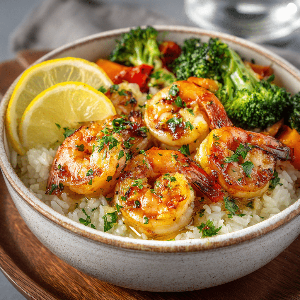 Lemon Garlic Shrimp Bowl Recipe - Recipe Image