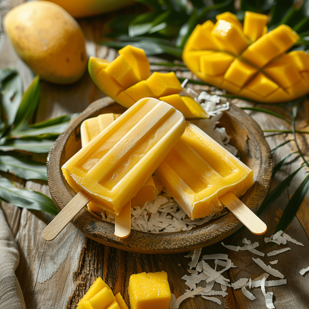 Mango Coconut Popsicles Recipe - Recipe Image