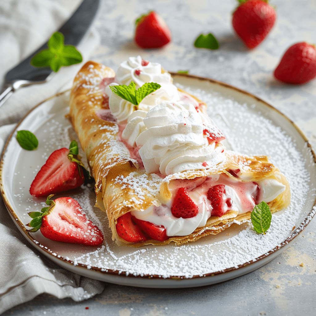 Strawberry Cream Wrap Recipe - Recipe Image