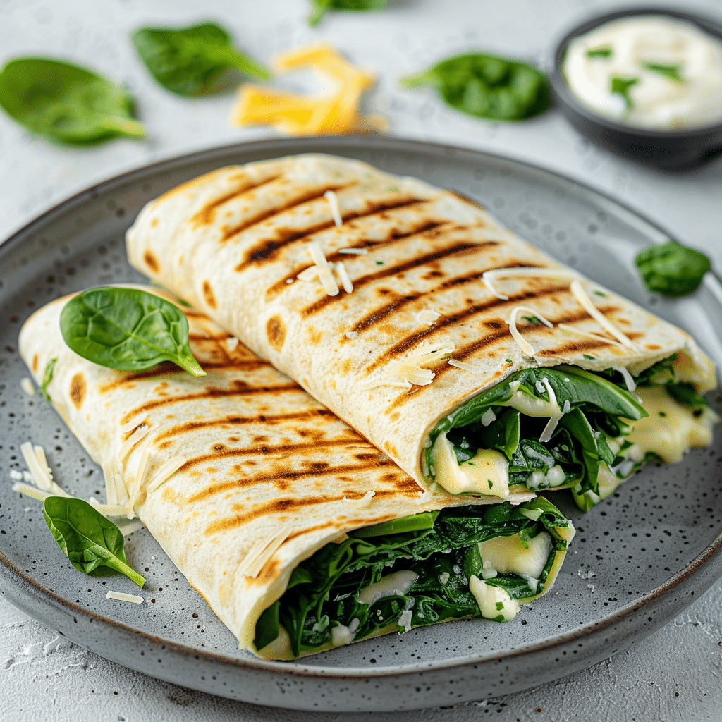 Spinach Cheese Wrap Recipe - Recipe Image