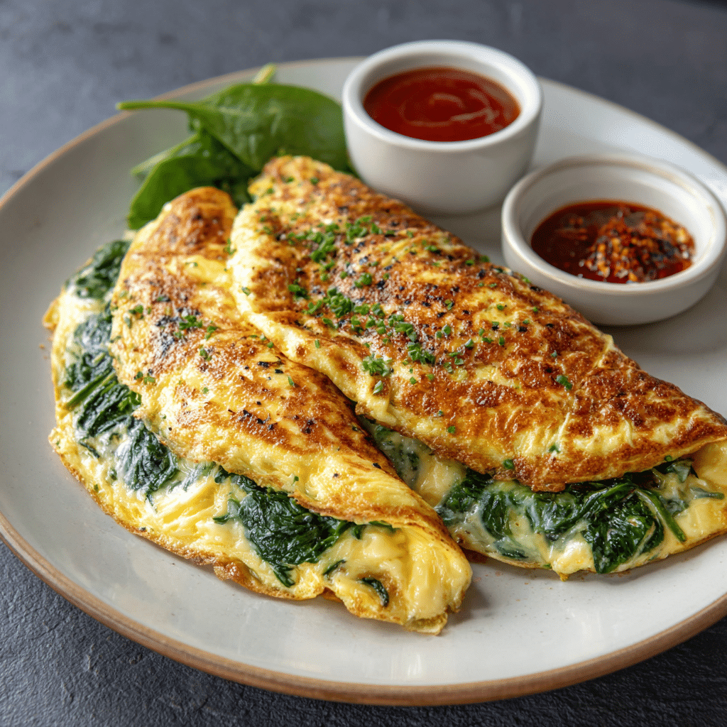 Spinach Cheese Omelette Recipe - Recipe Image