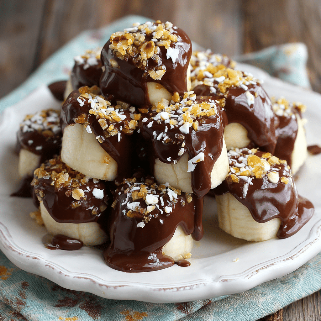 Chocolate Dipped Banana Bites Recipe - Recipe Image