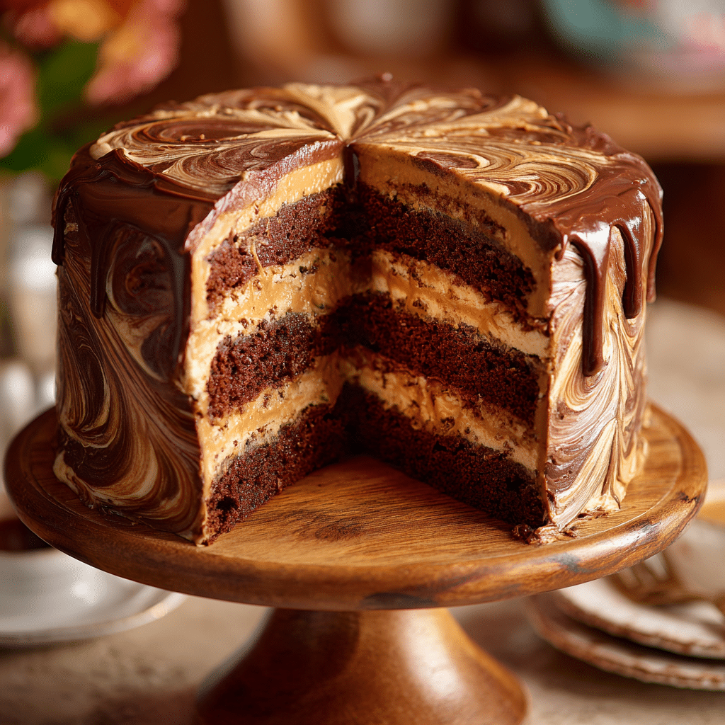 Chocolate Peanut Butter Swirl Cake: Decadent Layers Recipe
